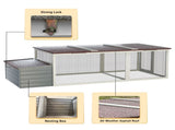 20.93ft Large Wooden Chicken Coop Outdoor Hen House with Nesting Box & Weatherproof Asphalt Roof, W773P331679