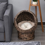 19.75" L x 16.5" W x 23.5" H cat bed with upholstered, cat basket bed cat house 62805629