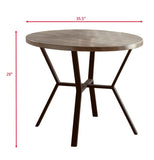 5-Piece Black Graywash Round Dining Set Table Chairs Rustic Gray Finish Dining Room Wooden Furniture B011P287539