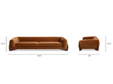 Alpine 90.5" Sherpa Sofa, Burnt Orange Performance Velvet B2719P606840