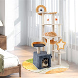 63-inch multi-stage cat tower, cat tree with scratchboard and toys 85068469