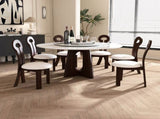 Dining Chairs Set of 2, Key-design Home Chairs, PU Leather Solid Wooden Dining Chairs with White 57256299