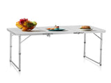 4ft Camping Folding Table, Aluminum Portable Picnic Table with Adjustable Height, 3 Fold Lightweight 45779058