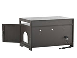 Litter Box Enclosure, Cat Litter Box Furniture with Hidden Plug, 2 Doors,Indoor Cat Washroom Storage 54231730