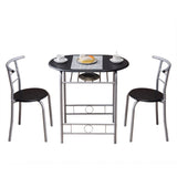 ZNTS PVC Breakfast Table Black 67657426