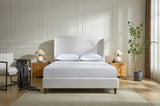 Hannah Upholstered Wingback Bed Size Queen / Tall 54" Headboard Upholstered Queen Bed / Premium B083P227902