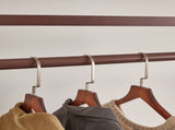 Solid Wood Freestanding Coat Rack with Rolling Wheels & Storage Basket, 27.56"15.75"70.87", Walnut W5368P553521