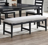 ZNTS Modern 1pc Dining Bench Black Frame Upholstered Cushion Plush Comfort Seat Kitchen Dining Room B011P218341