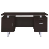 Cappuccino 2-drawer Floating Top Office Desk B062P145425
