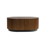 Set of 2 Fluted Oval Coffee Table - Solid Wood & MDF Nesting Coffee Table Set , W3158P323241