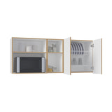 Corinto 59" Wide Two - Door Wall Cabinet with Four Shelves, Drying Rack Dish for Kitchen, Garage, B070P286437