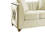 Velencia Modern Style Loveseat in Cream B009139134