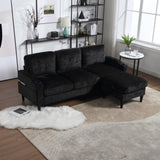 UNITED WE WIN Sofa for three, solid wood frame, Chenille fabric, side pocket, with two cup holders, W1568142742