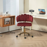 ZNTS COOLMORE Velvet Home Office Desk Chair, Modern Cute Computer Chair, Wheels Height Adjustable W395P224536