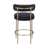 Modern Sherpa Counter Height Stools Set of 2, Uphsoltered 26" Seat Height Barstools with Brushed 57237025