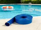 2" x 105' PVC Lay Flat Discharge Hose, Weather & Burst Resistant, Blue, for Pool & Water Transfer 17250838