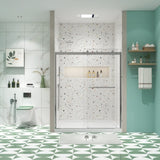Bypass shower door, sliding door, with 5/16" tempered glass and Polished Chrome finish 6074 W2122P166984