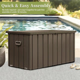 ZNTS 100 Gallon Outdoor Storage Deck Box Waterproof, Large Patio Storage Bin for Outside Cushions, Throw W1859P168258