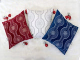 Red Holiday Embroidered Velvet Throw Pillow with Insert 20x20 Set of 4 B357P609103