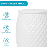 11" x 17.25" Ceramic Drum Stool - Indoor & Outdoor Use W1243P291784