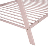 ZNTS House Bed Tent Bed Frame Twin Size Metal Floor Play House Bed with Slat for Kids Girls Boys , No Box WF286773AAH