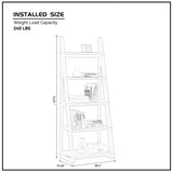 ZNTS 5-Tier Shelves,Bookshelf, Storage Rack, Bookcase with Rubber Wood Frame, Ladder Shelf for Living W2582P195346