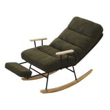 ZNTS Modern Teddy Gliding Rocking Chair with High Back, Retractable Footrest, and Adjustable Back Angle W2012137614