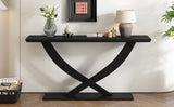 ZNTS Mirod 57'' Modern Rustic Console Table with Cross-Leg Design,Sturdy Construction and Ample Surface N760P214643B