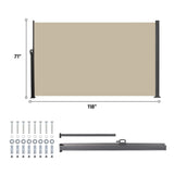 Retractable Side Screen Awning, UV Resistant, Waterproof, Patio Privacy Screen for Garden, Balcony, W419P286385