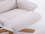 Beige Fabric Upholstered Heated Massage 360&deg Swivel Accent Chair, Chair with ottoman, Ergonomic W3248P464442