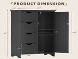 Bathroom Storage Cabinet with 4 Drawers, Side Storage Organizer with 1 Cupboard and 2 Shelves 53228698