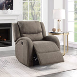 Modern Living Room Furniture 1pc Power Reclining Chair Brown Chenille Upholstery Plush Seating Solid B011P256234