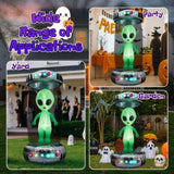 8.2FT Tall Halloween Inflatable Outdoor Decoration, Blow Up UFO with Alien Halloween Decor with 36090096