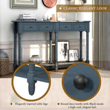 Console Table Sofa Table Easy Assembly with Two Storage Drawers and Bottom Shelf for Living Room, 02754003