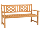 118*56.5*90cm Outdoor Garden Fir Grid Back Wooden Bench Burlywood 89218544