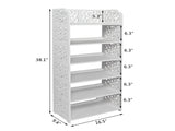 Wood-plastic Board Six Tiers Carved Shoe Rack White A 26180822