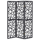 Black 3-Panel Folding Screen B062P153649