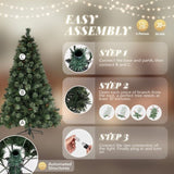 7ft Automatic Tree Structure PE PVC Material 650 Lights Warm Color 9 Modes With Remote Control 1200 25279170