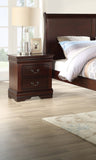 1pc Cherry Finish Two Drawers Louis Philip Nightstand Solid Wood Contemporary & Simple Style B011P169961