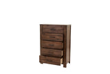 ZNTS Oak Finish 1pc Chest Of Drawers Wooden Texture 5x Drawers Storage Bedroom Furniture B011P244398