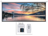 92" 169 80" x 45" Viewing Area Motorized Projector Screen with Remote Control Matte White 38942833