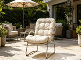 Outdoor Iron Framed Wicker 3-Piece Patio Set ,Accent Chair with small tabl, Comfy Reading Chair Set, W3990P462696