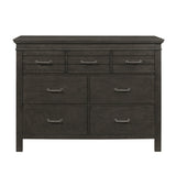 1pc Charcoal Gray Finish 7 Drawers Dresser Transitional Style Wooden Bedroom Furniture B011P220616