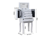 Standing Jewelry Armoire with Mirror, 5 Drawers & 14 Necklace Hooks, Jewelry Cabinet Chest with 96096796