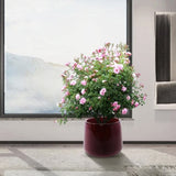 Handmade Ceramic Flower Pot Set of 4, 7/9/11/14 Inch Diameter, Deep Red Speckled Glaze for All W3273P321581