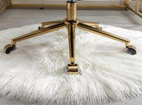 Furniture Office Chair,Artificial rabbit hair Home Office Chair with Golden Metal Base,Adjustable 58136779
