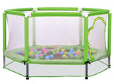 55'' Toddlers Trampoline with Safety Enclosure Net and Balls, Indoor Outdoor Mini Trampoline for 57649214