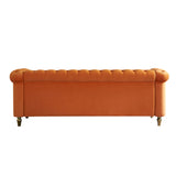 ZNTS Chesterfield Velvet Sofa 84.65 inch for Living Room ORANGE Color W579104833