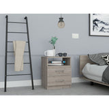 Napoles Nightstand , End Table, Side Table Superior Top, Two Drawers, One Shelf -Light Gray B07092101