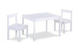 Della 3-Piece Solid Wood Kids Table & Two Chair Set, White B022P174731